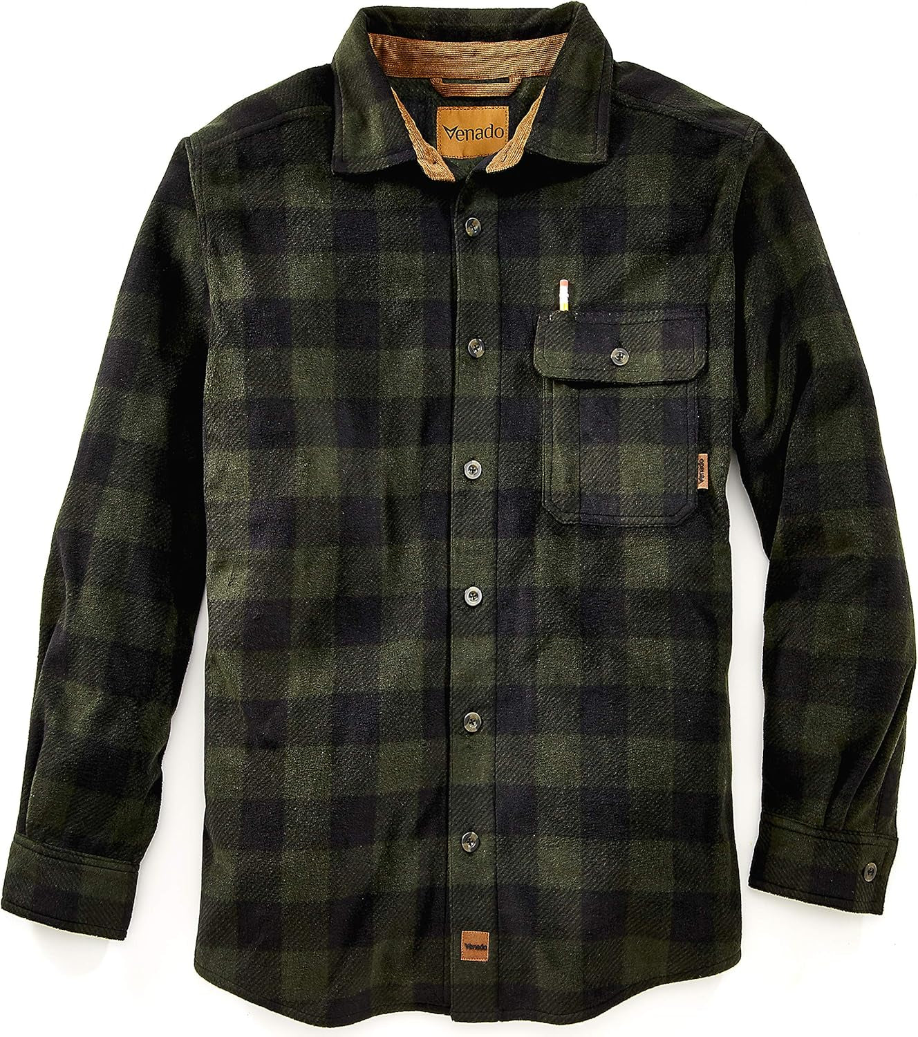 Mens Plaid Shirts for Men - Heavyweight Buffalo Plaid Fleece Shirt - Soft