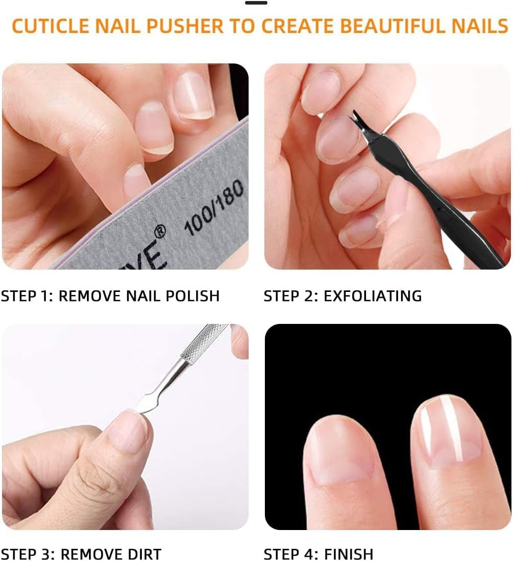 Nail File Kit Professional Manicure Pedicure Set Nail Files and Buffers Cuticle Nipper and Pusher Emery Board Grooming Kit Perfect Manicure Kit for Women (Black)