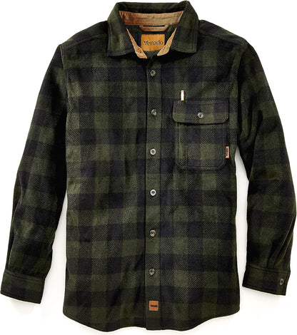 Mens Plaid Shirts for Men - Heavyweight Buffalo Plaid Fleece Shirt - Soft