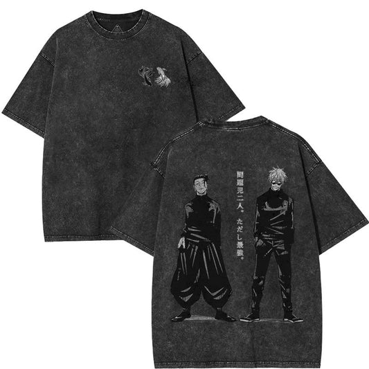 Gojo Satoru X Suguru Geto JJK Washed Tshirt, Hoodie, Jujutsu Kaisen Character Anime Hoodie, Soft Cotton Fabric, Oversized Fit